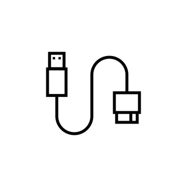 USB kablo ikonu. vektör illüstrasyonu