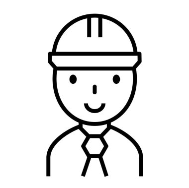 Kask vektör illüstrasyonlu Avatar Adam