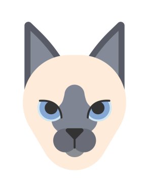 şirin çizgi film kedi surat vektör çizimi