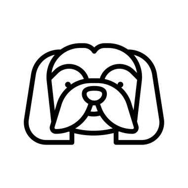 köpek yassı ikon vektör çizimi