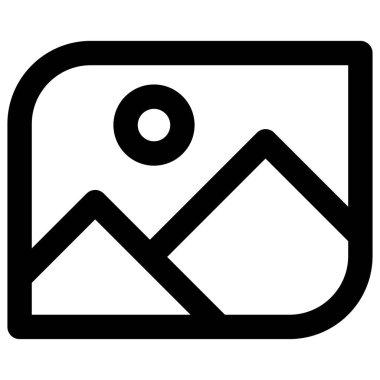 güzel dağ manzarası ekran web simgesi, vektör illüstrasyonu       