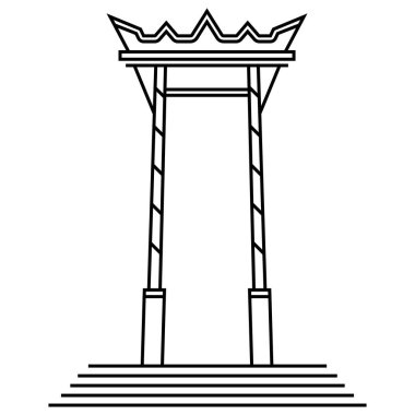 Salıncaklar, simge, vektör illüstrasyonu 