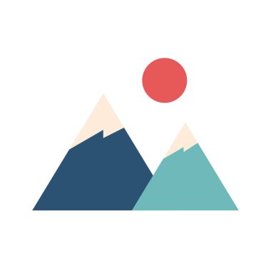 dağlar düz ikon vektör illüstrasyonu