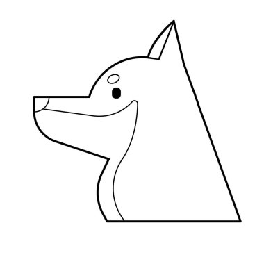 köpek yassı ikon vektör çizimi