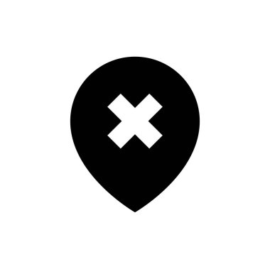 Coğrafi konum işareti web simgesi. Vektör illüstrasyonu 