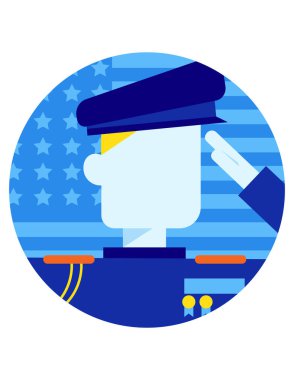 ABD 'nin mavi ve beyaz bayrağının vektör çizimi