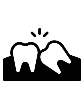 diş ağ simgesi, vektör illüstrasyonu 