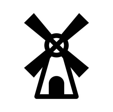 Yel değirmeni ağ ikonu. Vektör illüstrasyonu 