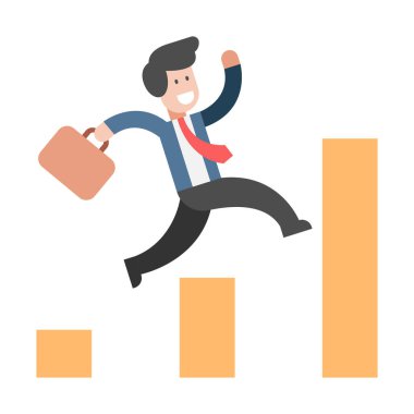 Üst katta çalışan iş adamı ikon vektör illüstrasyon tasarımı