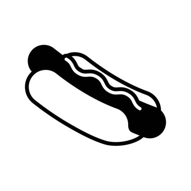 Hot dog düz ikon vektör çizimi