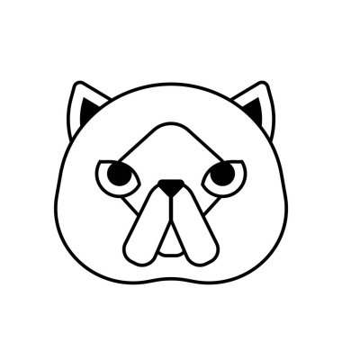 Kedi yassı ikon vektör çizimi