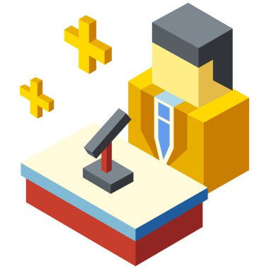 Bayraklar ve sembollerle izometrik 3d küp