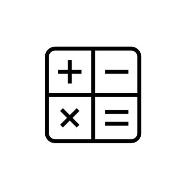 hesap makinesi, simge, vektör illüstrasyonu 