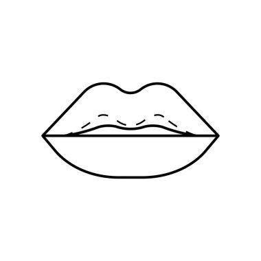 Dudak ameliyatı düz ikon vektör çizimi