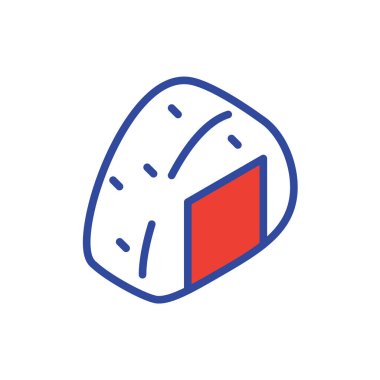 onigiri düz ikon vektör çizimi