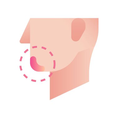 çene düz ikon vektör çizimi