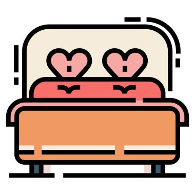 yatak ikonu vektör illüstrasyonu 