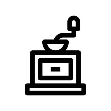 Kahve değirmeni web ikonu. Vektör illüstrasyonu 