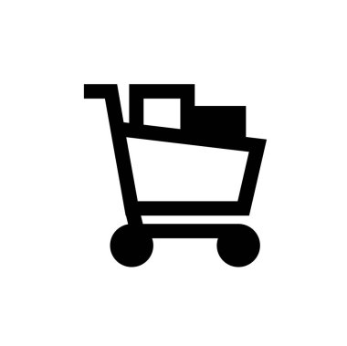 Alışveriş arabası simgesi, vektör illüstrasyonu