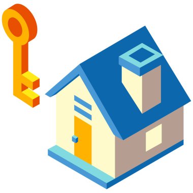 İzometrik yapının vektör illüstrasyonu