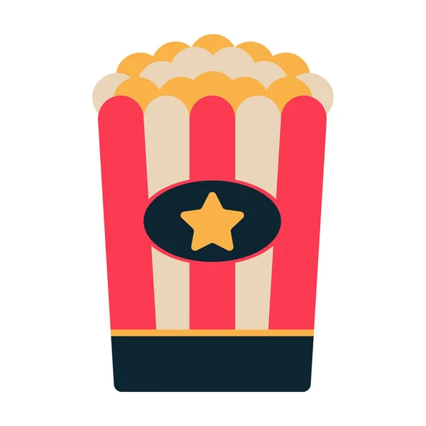 Popcorn Symbol Cartoon Stil Isoliert Auf Weißem Hintergrund Zirkussymbol Vektor — Stockvektor