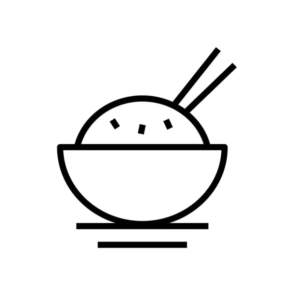 Bowl Chopsticks Icon Vector Illustration — Stock Vector