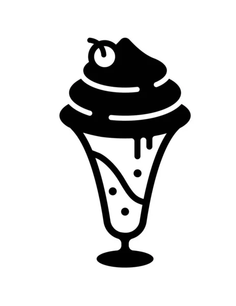 Eis Ikone Cartoon Stil Isoliert Auf Weißem Hintergrund Coffeeshop Symbol — Stockvektor