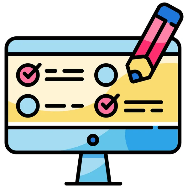 Illustrazione Vettoriale Icona Piatta Learning — Vettoriale Stock