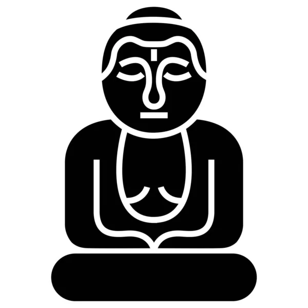 雕像Buddha Web图标 矢量插图 — 图库矢量图片