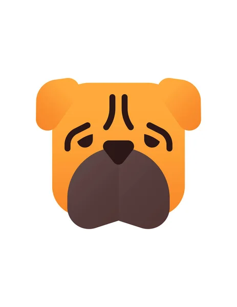 Icono Dibujos Animados Perro Sobre Fondo Blanco Ilustración Vectorial — Vector de stock