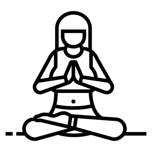 Ilustración Vectorial Una Mujer Haciendo Yoga — Archivo Imágenes Vectoriales