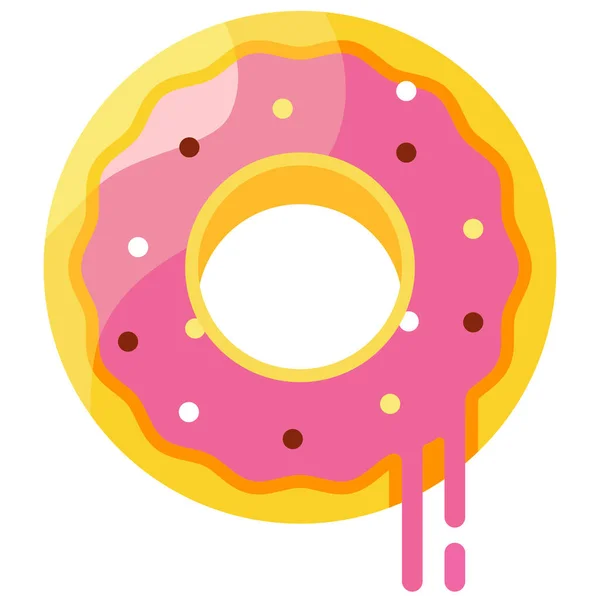 Икона Пончика Иконки Круглых Векторных Кругов Сети — стоковый вектор