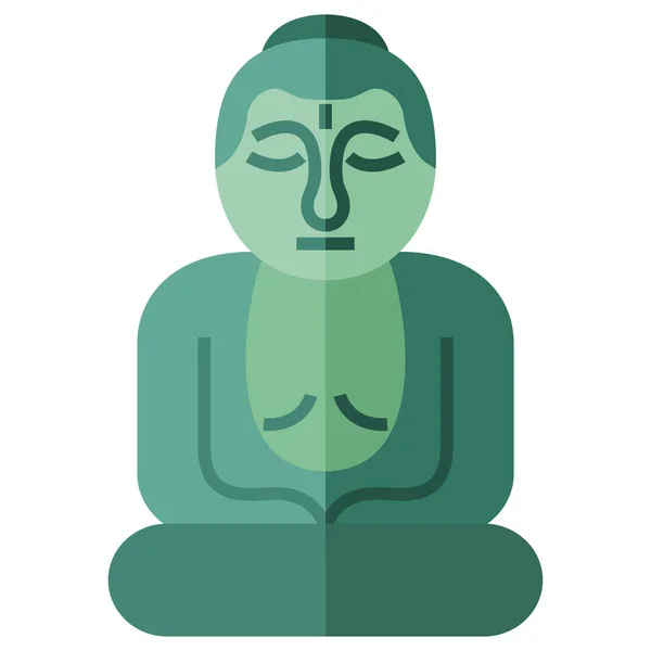 Statue Buddha Web Icon Vector Illustration — Stock Vector