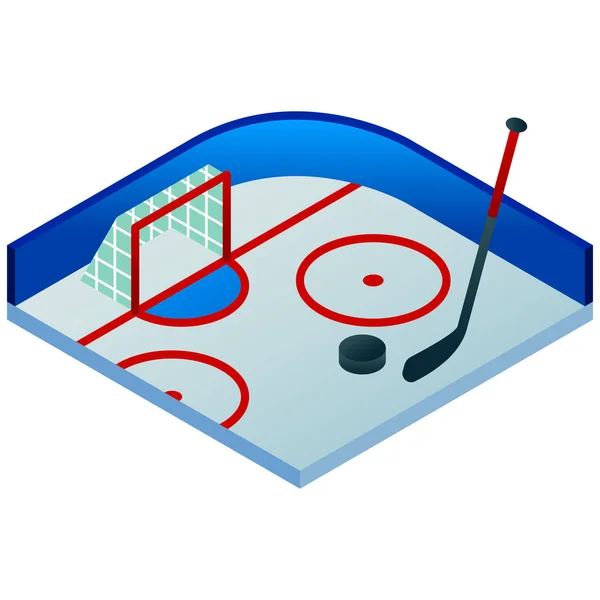 Eishockey Flache Ikone Vektor Illustration — Stockvektor