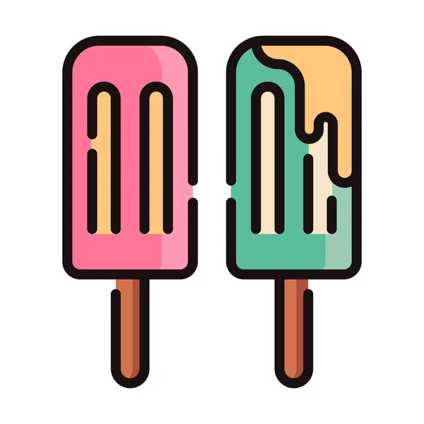 Ice Cream Flat Icon Vector Illustration — Stock Vector