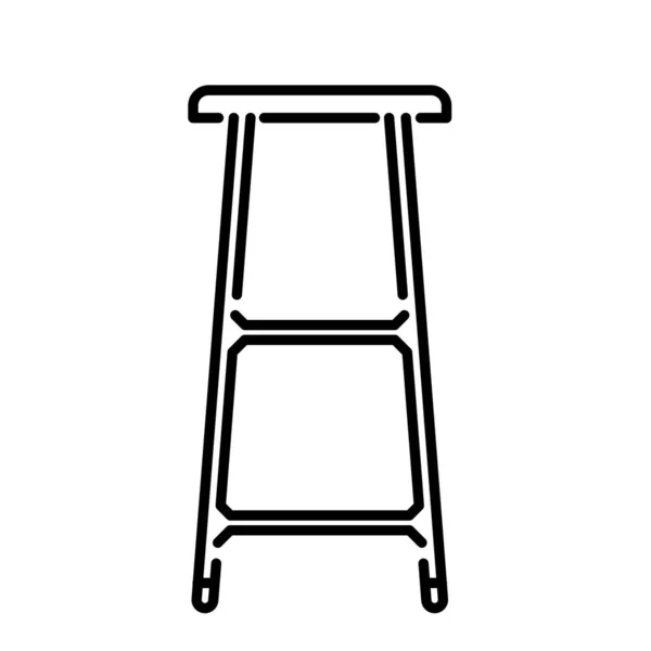 Stuhl Ikone Schwarzen Stil Isoliert Auf Weißem Hintergrund Vektorillustration — Stockvektor
