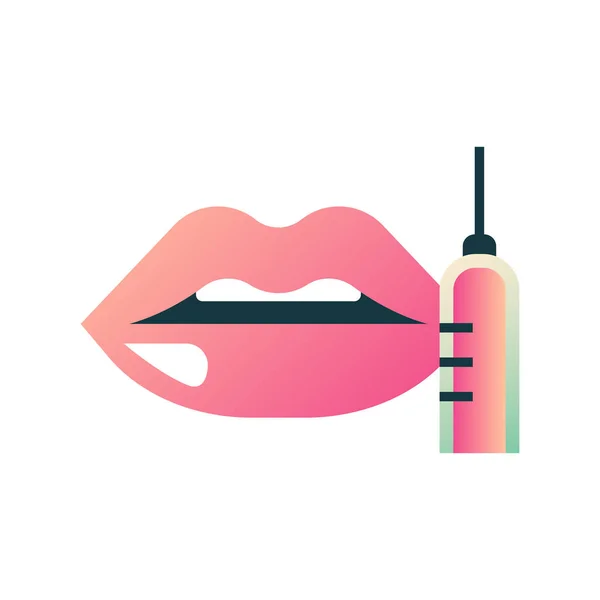 Lippeninjektionen Flache Ikone Vektor Illustration — Stockvektor