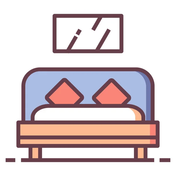 Bett Symbol Vektorillustration — Stockvektor