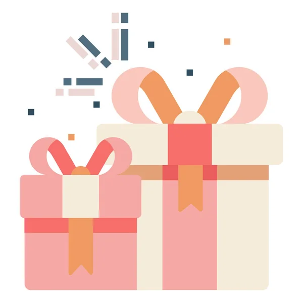 gift box with bow and ribbon. vector illustration