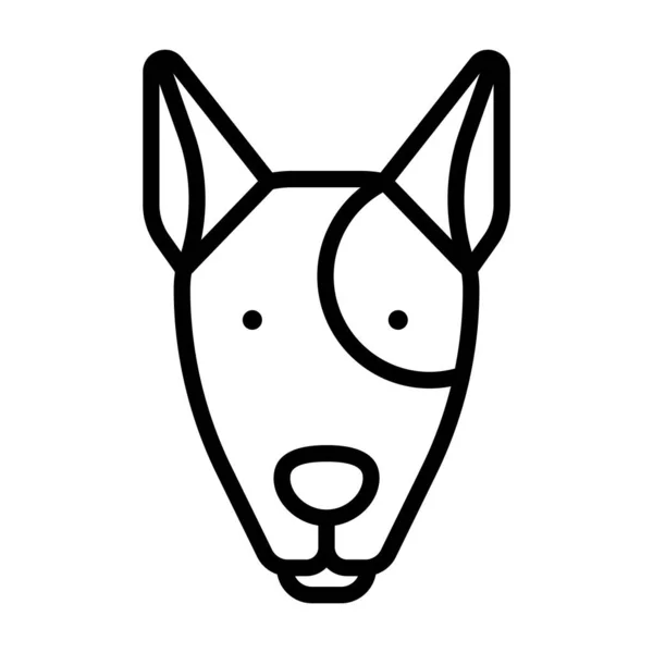 Bull Terrier Lapos Ikon Vektor Illusztráció — Stock Vector