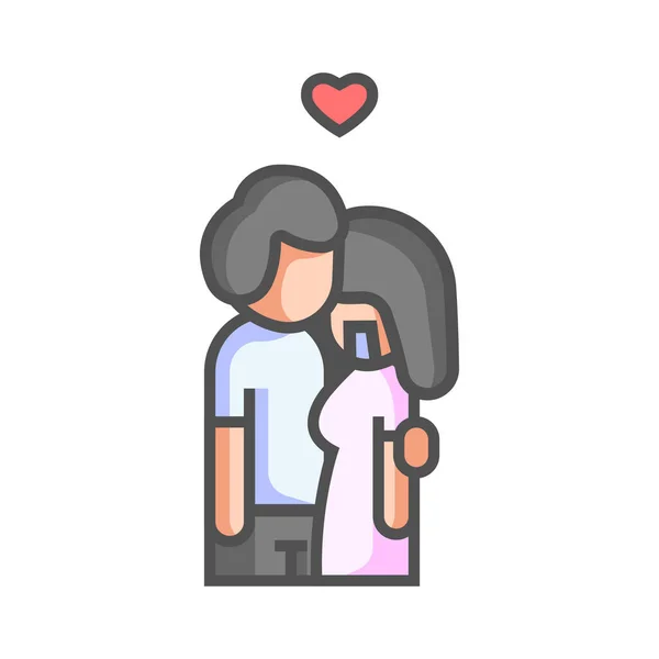 Vektor Illustration Eines Verliebten Paares — Stockvektor