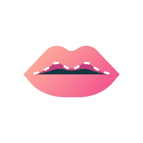 Lippenchirurgie Flache Ikone Vektor Illustration — Stockvektor