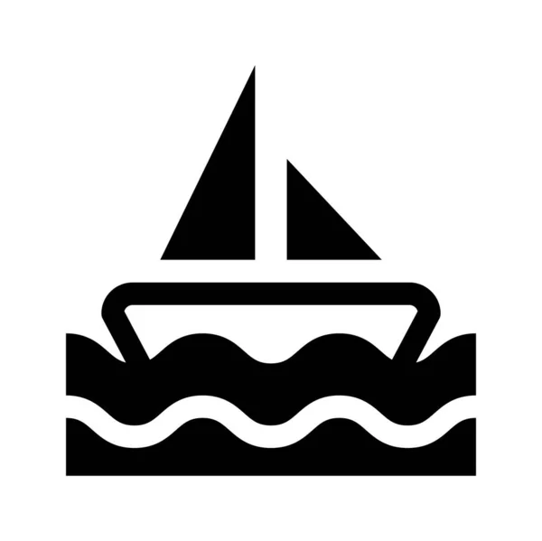 ボートアイコンのシンプルな手描きベクトルイラスト — ストックベクタ
