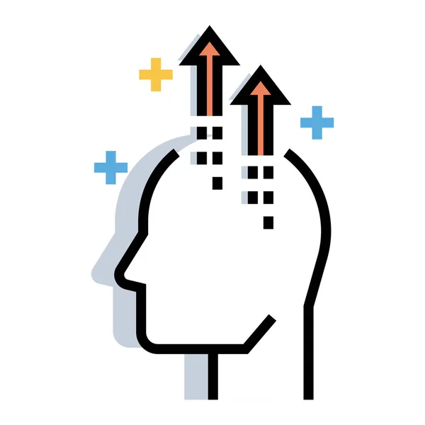 Ανθρώπινο Κεφάλι Και Εικόνα Του Εγκεφάλου Εικονογράφηση Διανύσματος — Διανυσματικό Αρχείο