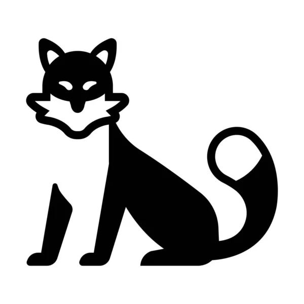 黒と白の猫のシルエットのベクトル図 — ストックベクタ