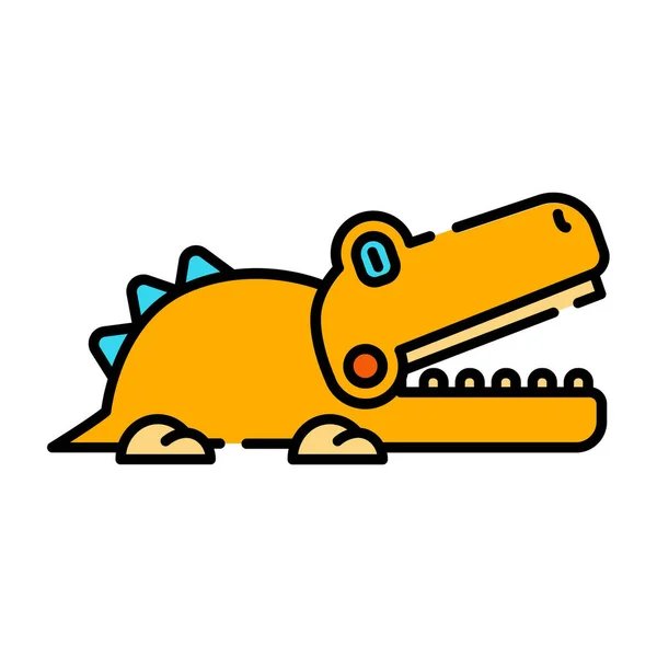 Crocodile Web Icon Vector Illustration — Stock Vector