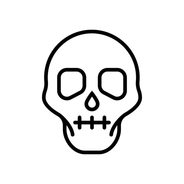 Kafatası Simgesi Grafik Web Vektörü Için Beyaz Arkaplanda Siyah Illüstrasyon — Stok Vektör