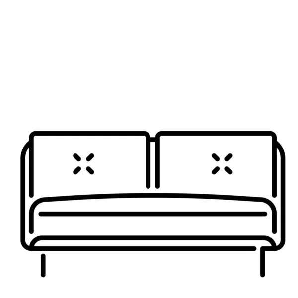 Icono Cama Estilo Negro Aislado Sobre Fondo Blanco Muebles Símbolo — Vector de stock