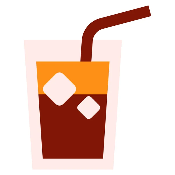 Ice Coffee Flat Icon Vector Illustration — Stock Vector