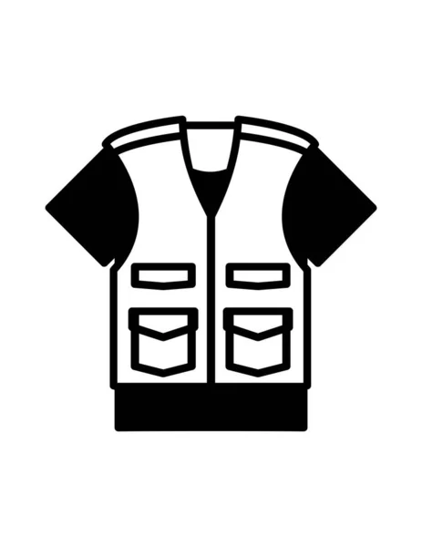 Vector Illustration Modern Black Vest Icon — Stock Vector